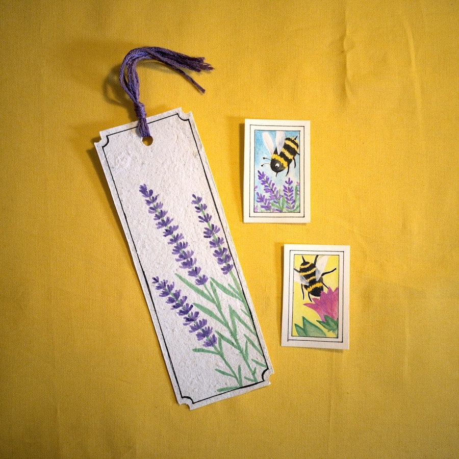 Lavender Bookmark and Bees (Jan 2021)